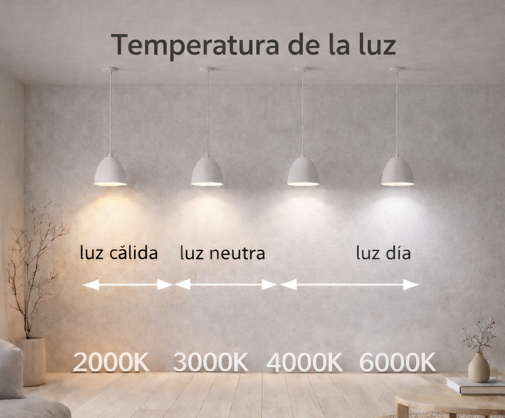Temperatura de la luz medida en grados Kelvin (K)